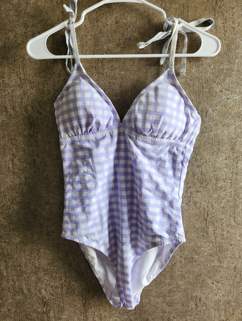 Purple Gingham Swimsuit